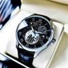 Men's Hollow Bottom Fully Automatic Mechanical Watch Stainless Steel Butterfly Buckle Trendy Men's Watch
