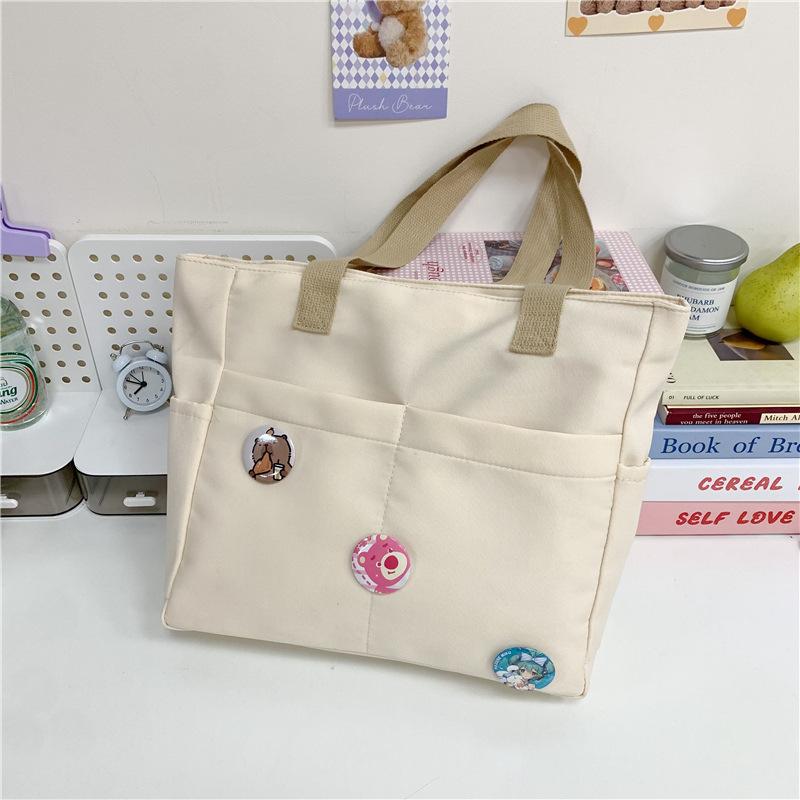 Japanese large-capacity canvas shoulder bag, light fashion trend women's business trip tote bag, commuter armpit bag