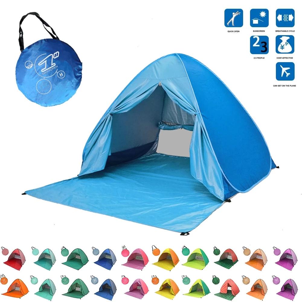 Strandzelt 165 * 150 * 110 cm Pop-up-Zelt mit automatischer Öffnung und UV-Schutz, Vollschattenzelt, ultraleichtes Familienzelt, Faltzelt, Reisecamping