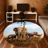 1pc African savannah animals Round Chair mat office Area Rug - Non-Slip, Floor Mat for Office, Bedroom, and Indoor Decor p127216