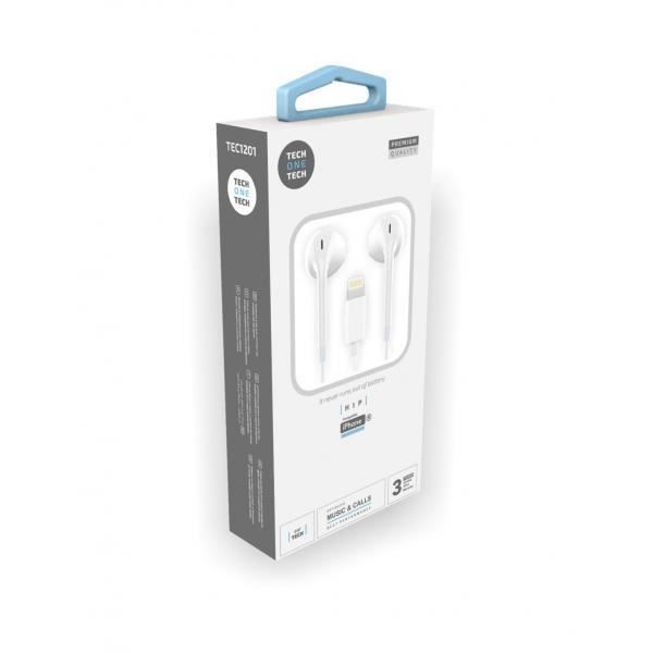 Casque - earTECH - HIP - Blanc - Lightning - Ergonomique avec Microphone