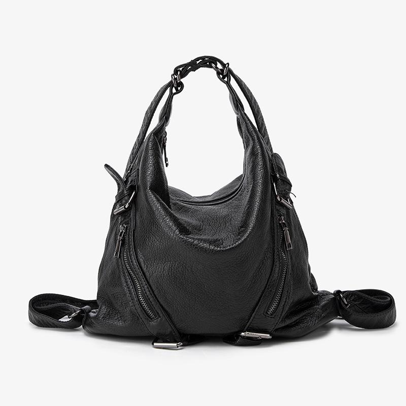 

New multi-pocket tote bag, high-end commuting simple shoulder bag, women s large-capacity portable oblique span bag чорний