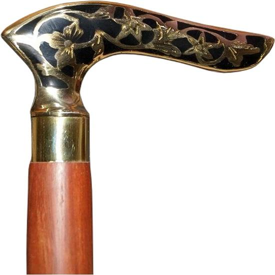 Laska z drewnianym uchwytem do chodzenia, brytyjskie napisy Royal, ręcznie robione