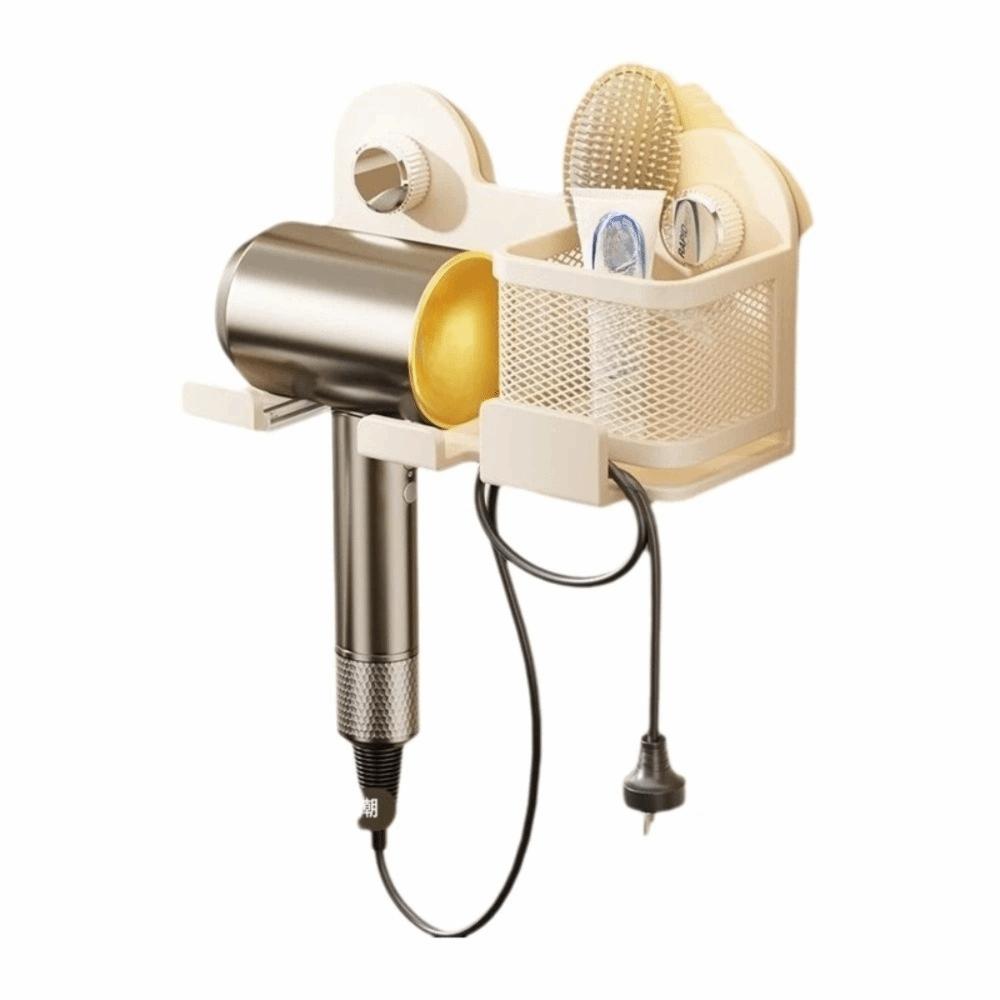 Wall Mounted Suction Cup Hair Dryer Holder Large Capacity Hair Straightener Holder Hotel