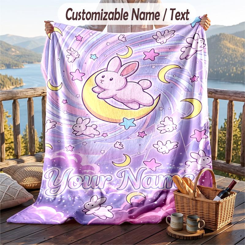 Personalized Flannel Throw Blanket,Sailor Moon Custom Printed Name, Cozy Plush Blanket For Home Use