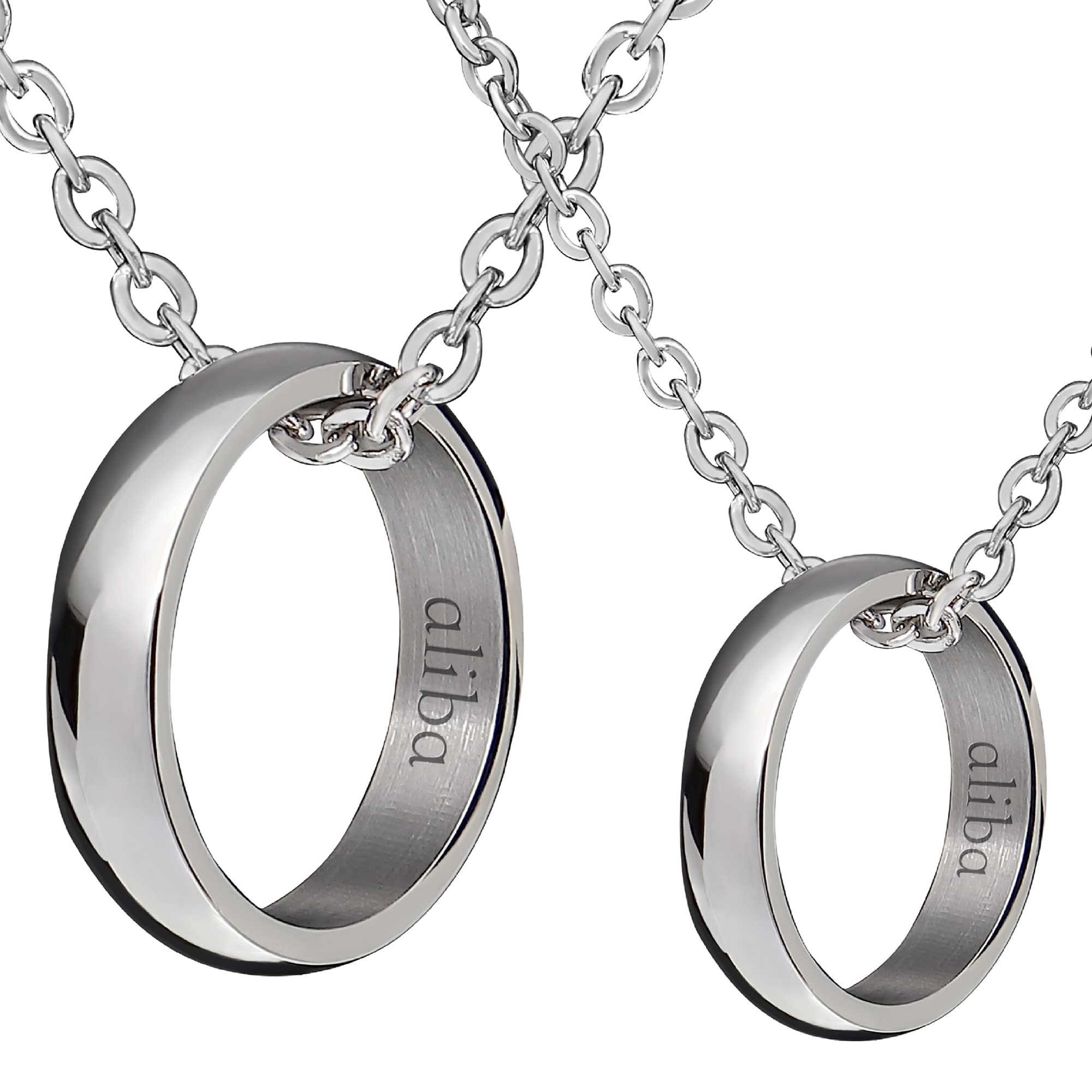 

Pair Necklace Necklace Pair Present Couple Pairing Surgical Stainless Steel Hypoallergenic Metal Matching Birthday Gift High Quality [aliba] срібний