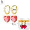 925 Silver Needle Cute Starfish/Shrimp Pendant Earrings Red Chili/ Star Enamel Gold Earrings For Women Fashion Jewelry