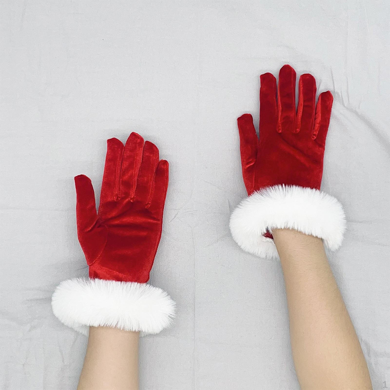 

Різдвяні червоні рукавички з оксамиту для вистави на сцені фестивалю Xmas 21cm Long