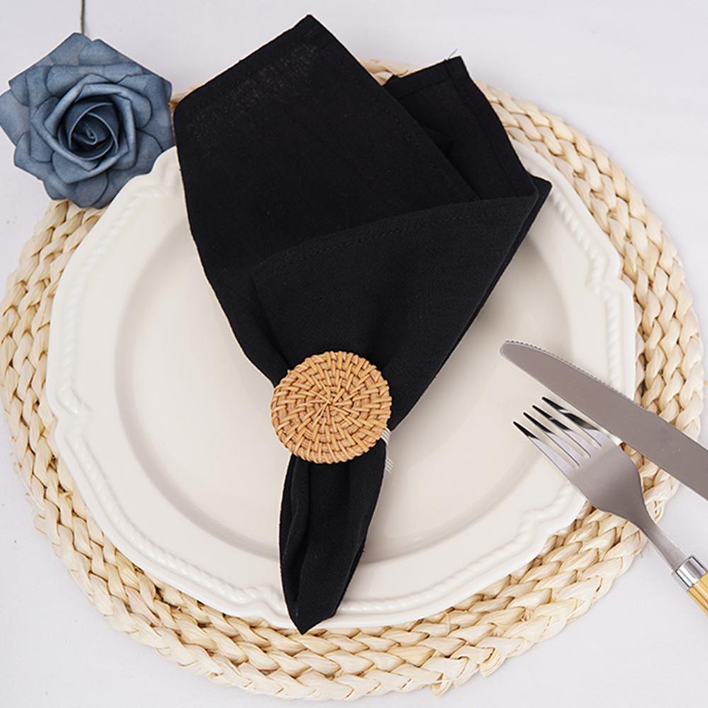 Tischdecken-Servietten mit gesäumten Kanten Stoffservietten 100% Rohbaumwolle Falten nach dem Waschen Großartig für Küche Hochzeit Deko