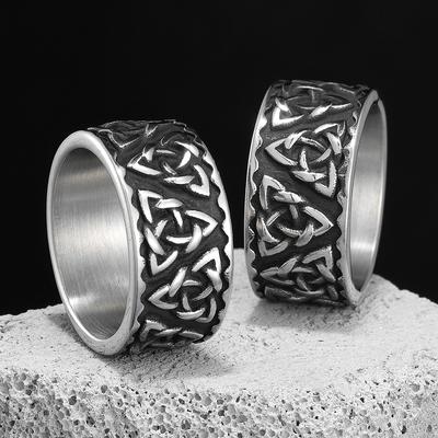 Nordischer Wikinger Keltischer Knoten Edelstahl Damen Herren Ringe Punk Vintage Für Freund Biker Schmuck Kreativität Geschenk Großhandel