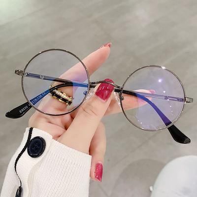 Mode Vintage Anti-Blaulicht Brille Klare Linse Retro Metallrahmen Brillen Brillen Übergroße Runde Kreis Brillen