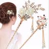Women Elegant Wedding Gift Hair Pin Colorful Hairpin Rhinestone Hairstick Flower