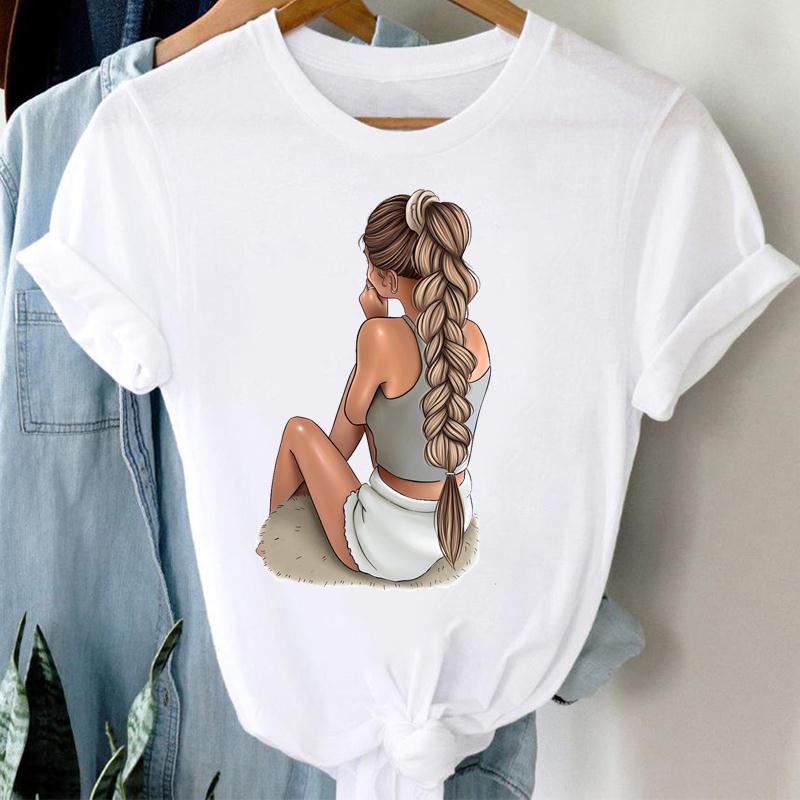 Watercolor Women Clothing Casual Print Tee Top Girl Lovely Summer Fashion T-shirt Short Sleeve Lady Female Graphic T-shirt