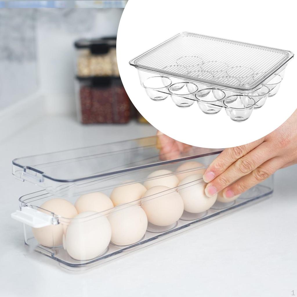Clear Egg Holder Refrigerator Storage Container Crate Bin Sturdy Accessory for Kitchen Versatile