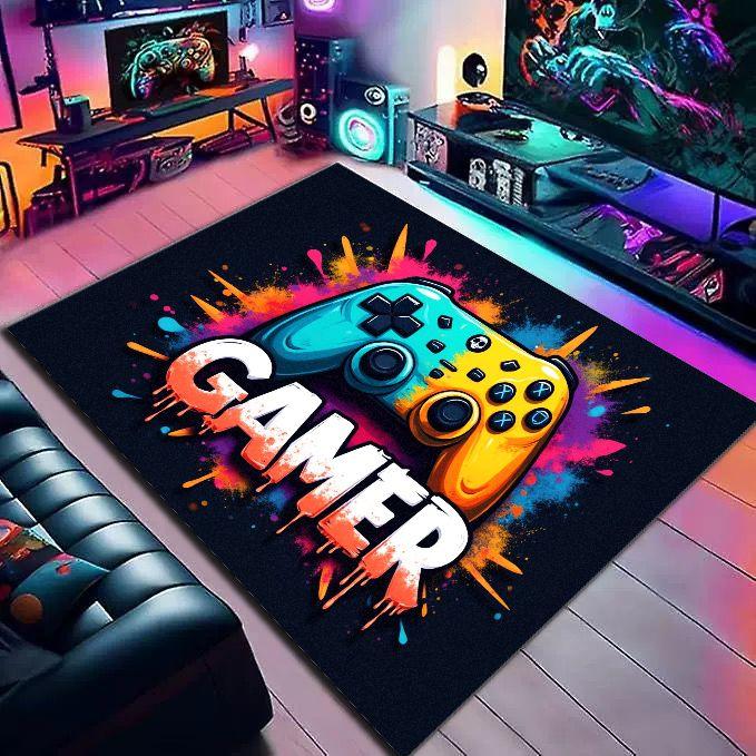 Gaming Console Carpet, Soft And Noise-Reducing Gaming Room Floor Mat, Boy's Bedroom Floor Mat, Home Decoration