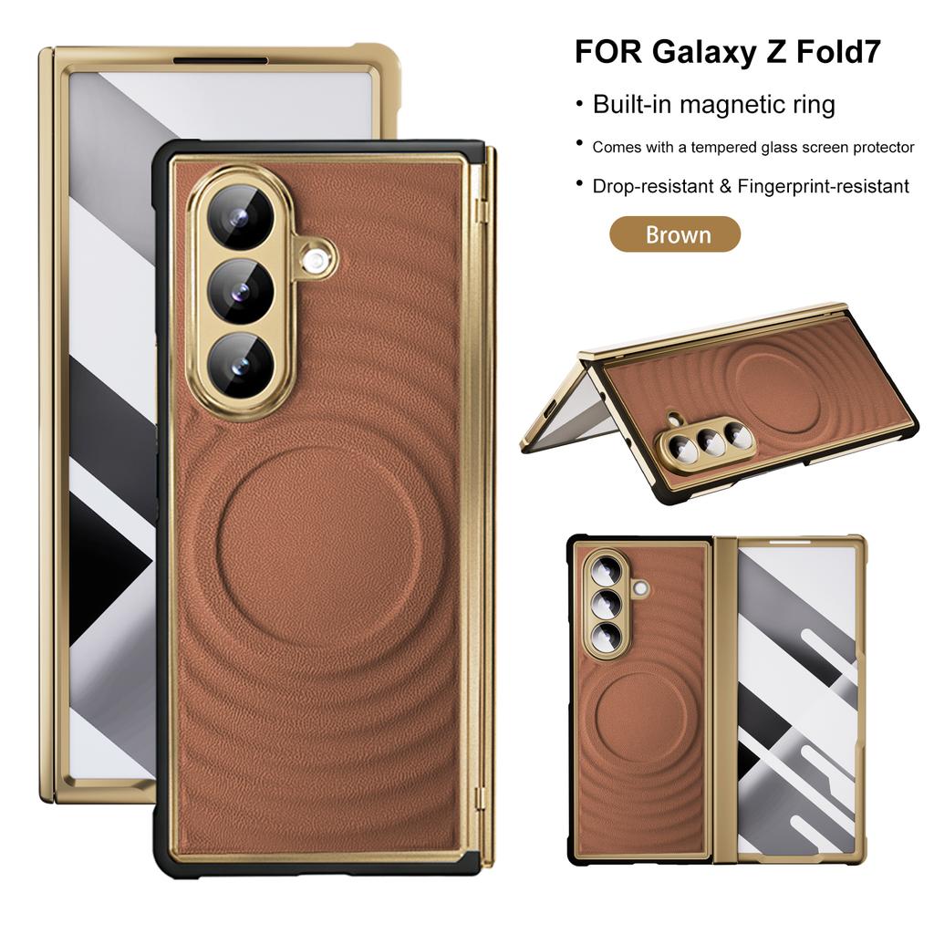 Για Samsung Galaxy Z Fold7 Πολυτελής Μαγνητική Δερμάτινη Κάλυψη: Επιμεταλλωμένο TPU 6-Στρωμάτων Προστασία με MagSafe, Ανθεκτικό σε Δακτυλικά Αποτυπώματα & Λάδια