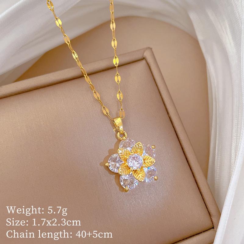Light Luxury Moon Full Of Diamonds Micro-Inlaid Design Temperament Shining Necklace Female, Simple Pendant
