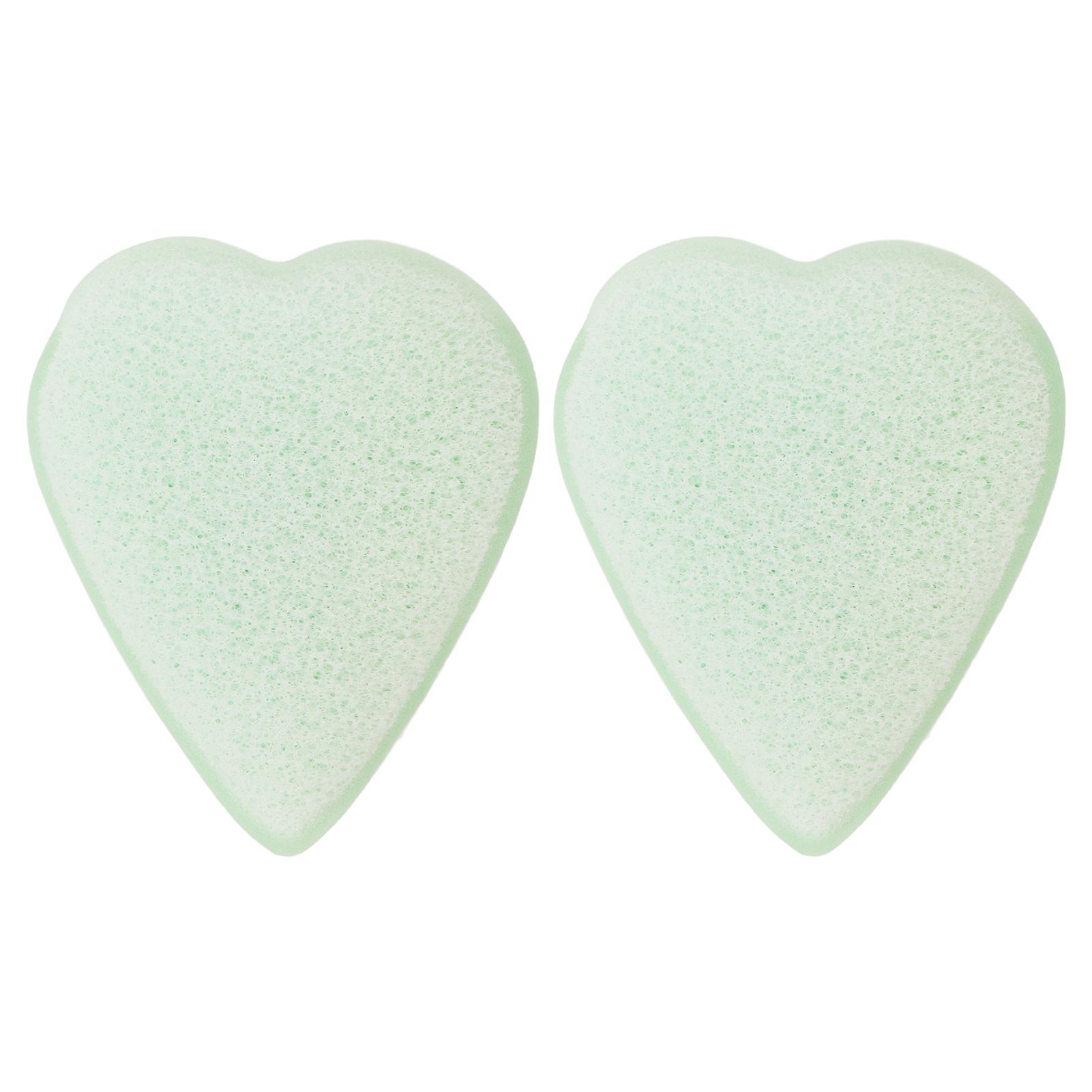 

2pcs Heart Shaped Facial Sponge Women Home Soft Exfoliating Makeup Removal Face Cleansing Sponge