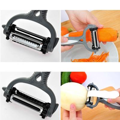 Küchenzubehör Hobel 360 Grad drehbarer Kartoffelschäler Gemüseschneider Obst Melone 3 Klingen