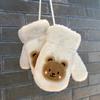 Waterproof Cartoon Bear Gloves Windproof Toddler Fingerless Gloves  For Girls