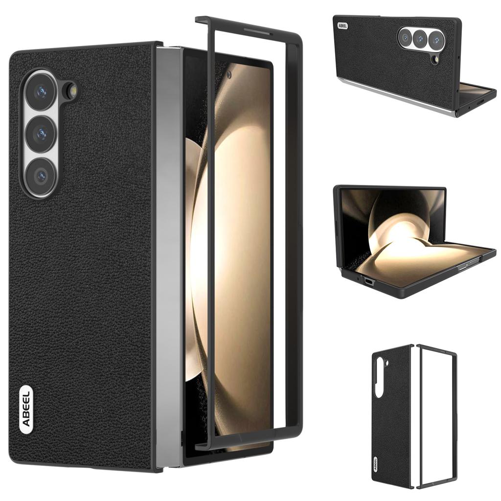 For Samsung Galaxy Z Fold6 5G Case Genuine Cow Leather+PC Folding Phone Cover