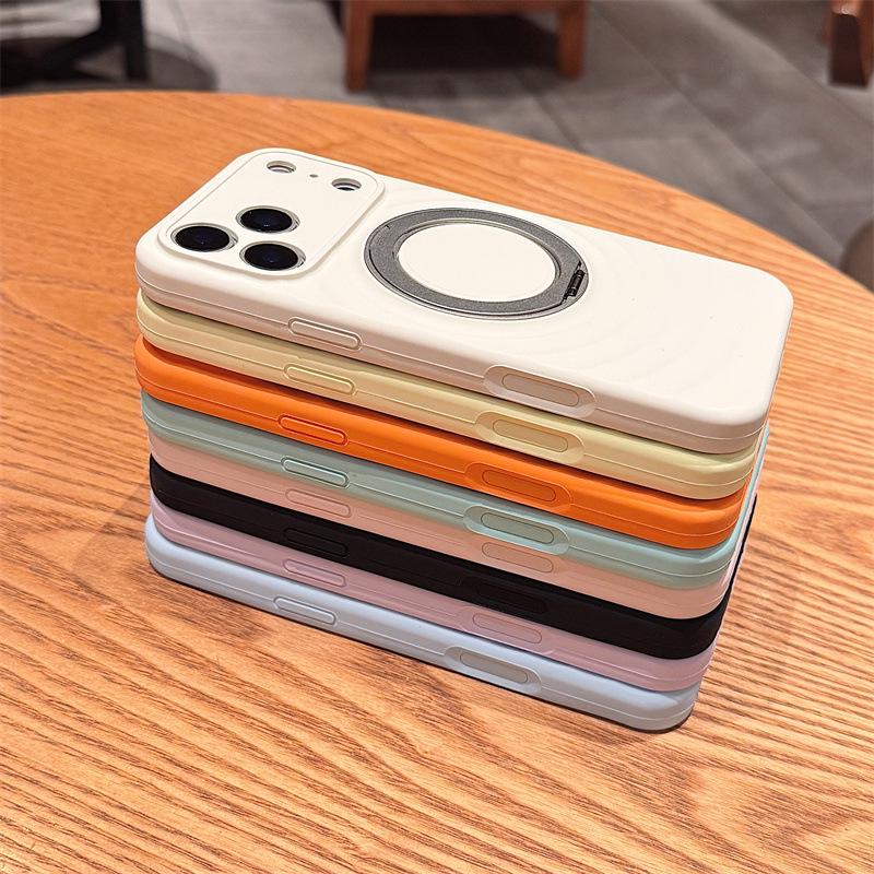 Wave Pattern Silicone Case with 360° Rotating Stand for iPhone 17 PRO, Magnetic, Drop-Proof.