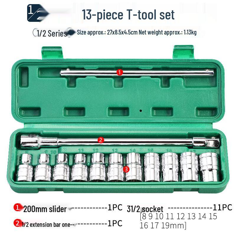 40-Piece Socket Set: Ratchet Wrench & Hex Key for Car/Motorcycle Repair