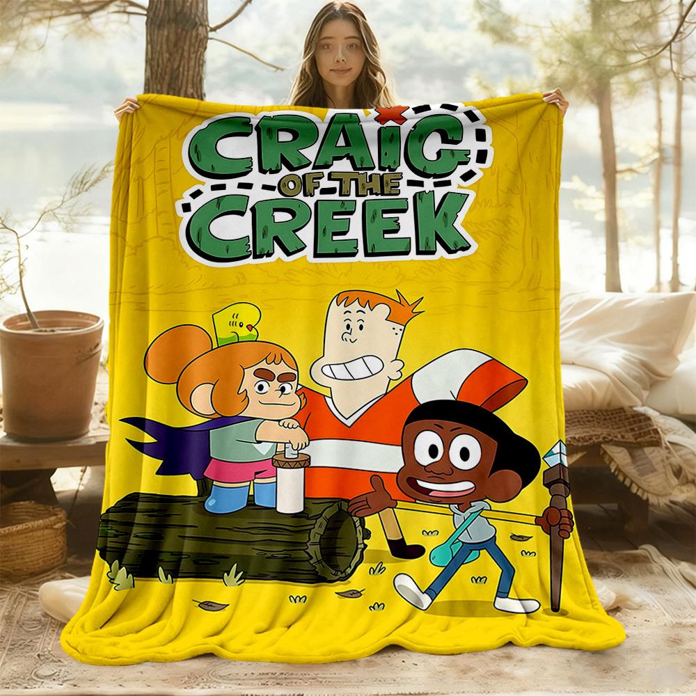 1pc Craig of the Creek Outdoor Blanket Lightweight Flannel, All-Season Use for Sofa, Bed, Travel, Camping, Living Room, Office, Couch047
