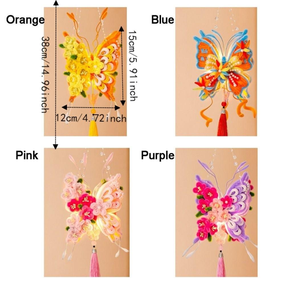 DIY Material Kit Twisted Stick Butterfly Lantern Handmade Butterfly Flower Lantern Hanfu Props