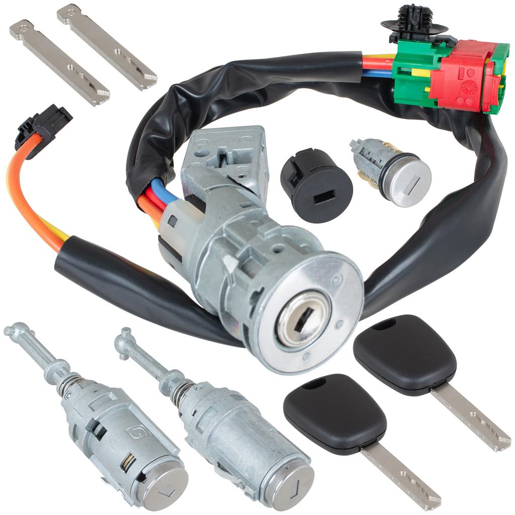 Citroen C2 2003- interruptor de encendido completo + 2x bombín de cerradura de puerta + bombín de cerradura de tapa de maletero 4 piezas. Conjunto
