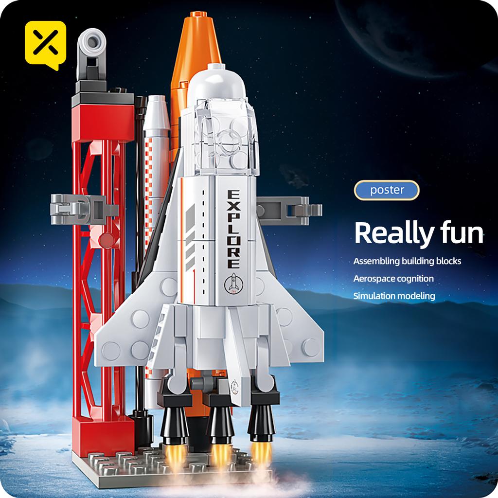 133PCS Aerospace Space Rocket Launch Center Base Puzzle Model Mini Building Blocks Assemble Bricks Children Christmas Toys