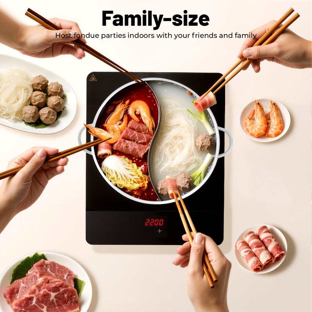 Dual Side Stainless Steel Hot Pot, 13 Inch Divided Soup Pot with Lid, Professional Mandaring Duck Pot for Induction Cooktop