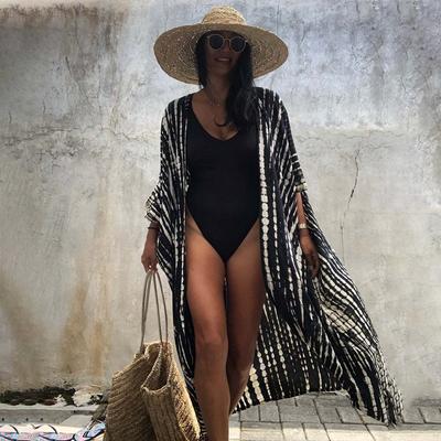 Copricostume bikini da donna, con stampa tie-dye, kimono da spiaggia, costume da bagno estivo con cintura, abiti avvolgenti, costumi da bagno per le feste