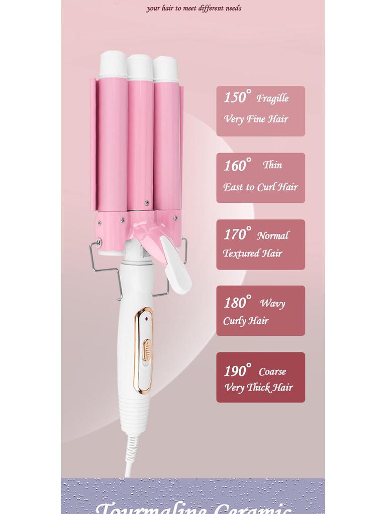 Triple-Barrel Curling Iron for Effortless Waves and Curls