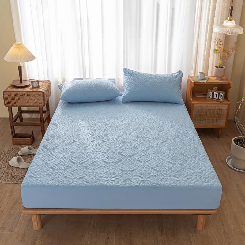 1pc Waterproof Mattress Cover White Color Fitted Sheet with Elastic Band Single/Queen/King Size Mattress Protector
