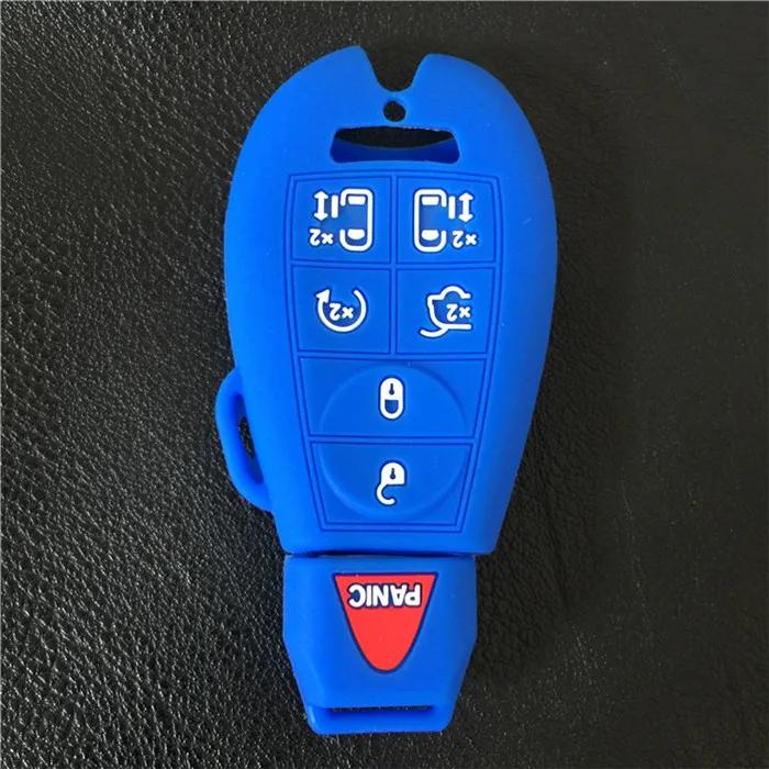 7 Button silicone rubber car key cover case For Chrysler Town Country Dodge Grand Caravan Smart Remote car Key