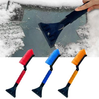 17in Car Windshield Ice Scrapers 2 In 1 Ice Scraper Brush Plastic Ice Scraper Snow Brush Frost Removal Winter Cleaning Accessory