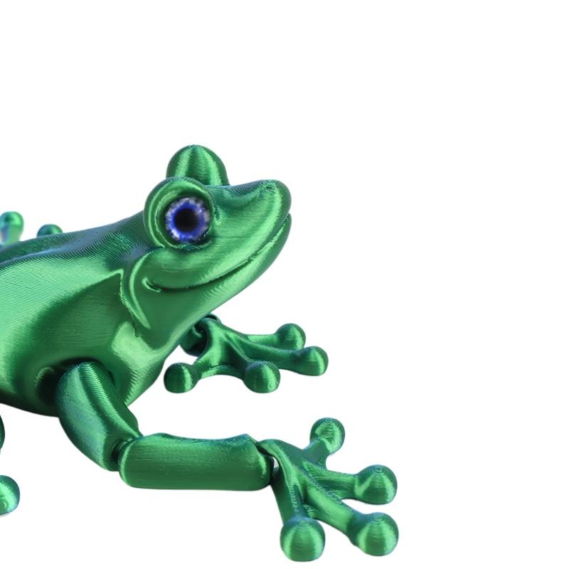 3D Printing Frog Figures Animal Toys Multi-joint Movable Simulation Eyes for Home Accessories Kids Gift Living Room Decoration