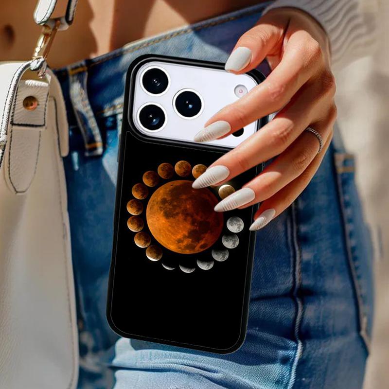 Moonlight Moon phases Phone Case For iPhone 17 Air 14 15 13 12 Max Cover For Apple 16e 11 Pro Max Plus Coque