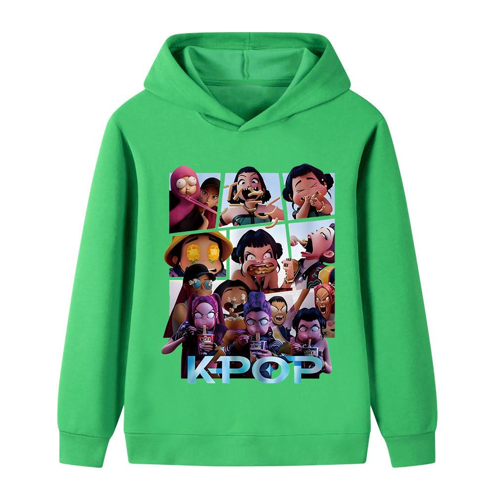 B1237 Kids Boys Girls Kpop Rumi Zoey Mira Print Long Sleeves Hoodie