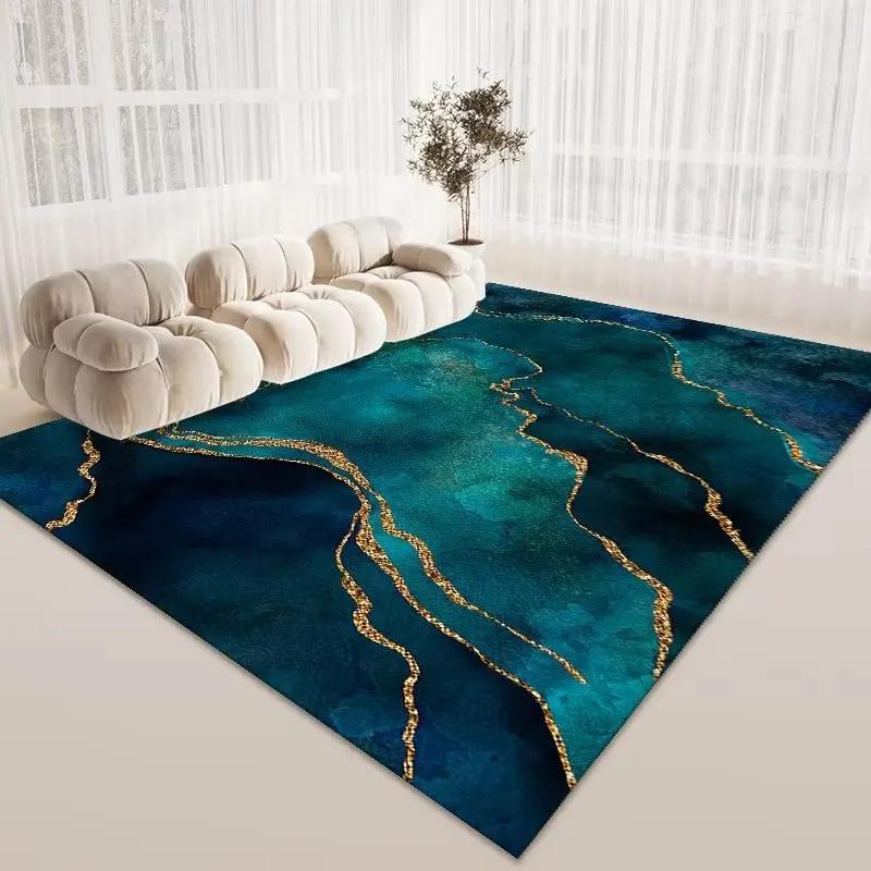 Luxury Nordic Flannel Carpets for Living Room Sofa Beside Texture Decoration Bedroom Rug Large Size Non-slip Washable Lounge Mat