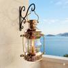 Vintage Brass Copper Anchor Ship Lantern Nautical Kerosene Lamp Maritime Coastal Decor Marine Collectible