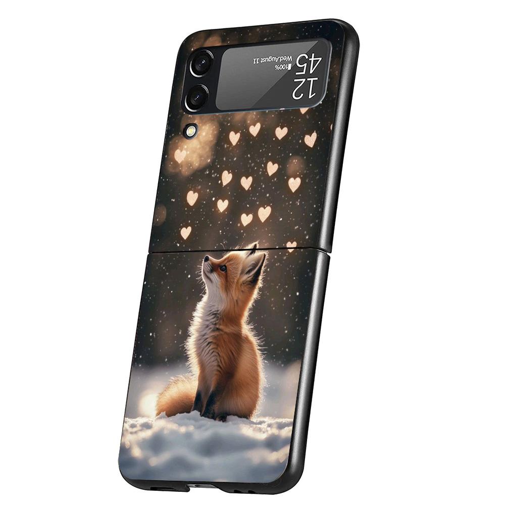 Animal Fox Phone Case For Samsung Galaxy Z Flip 7 6 5 4 3 5G Cover ZFlip7 ZFlip6 ZFlip4 ZFlip5 ZFlip3 Coque Fundas Galaxy Z Flip