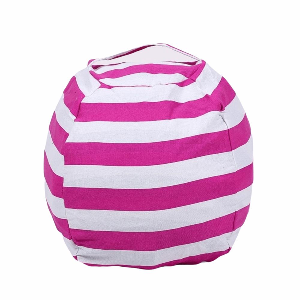 New Striped Children's Toy Storage Bag Large Capacity Quilt Storage Bean Bag Sofa Zipper Canvas Stuffed Animal Chair