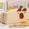 Cute Cartoon Plush Ears Cat Stationery Bag Large Capacity High Beauty Design Pen Bag Simple Storage Bag Gifts School Supplies