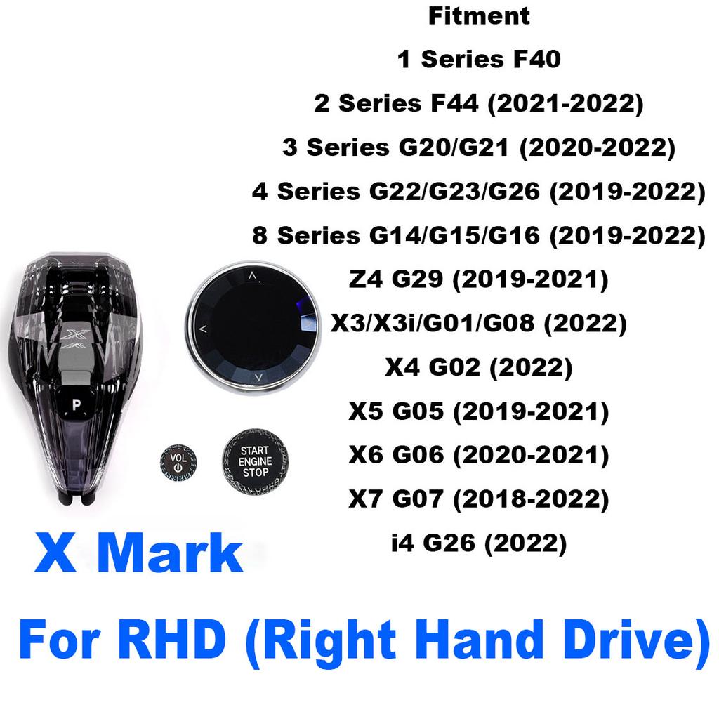 AAAQU1 4 Piece Set Crystal Gear Shift Knob Lever For BMW G20 G21 iX3 G08 X3 G01 X6 G06 X7 G07 X5 G05 Automatic Crystal Gear Handle