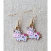Happy Cow Oil Drop Alloy Rubber Band Headgear Pendant Earrings