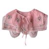 Embroidered Flower False Collar for Women Girls Elegant Detachable Faux Collar Blouse Collar Fashion Clothes Accessories