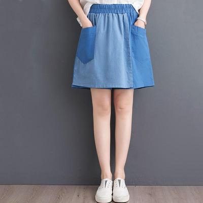 Hoch taillierte Übergröße Vintage Patchwork Casual Loose Sommer Denim Shorts für Damen Kurze Jeans