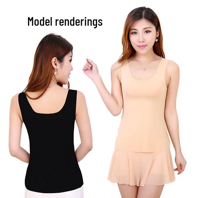 Summer Ice Silk Seamless Women's Plus Size Base Layer Camisole - Super Thin, See-Through Tank Top